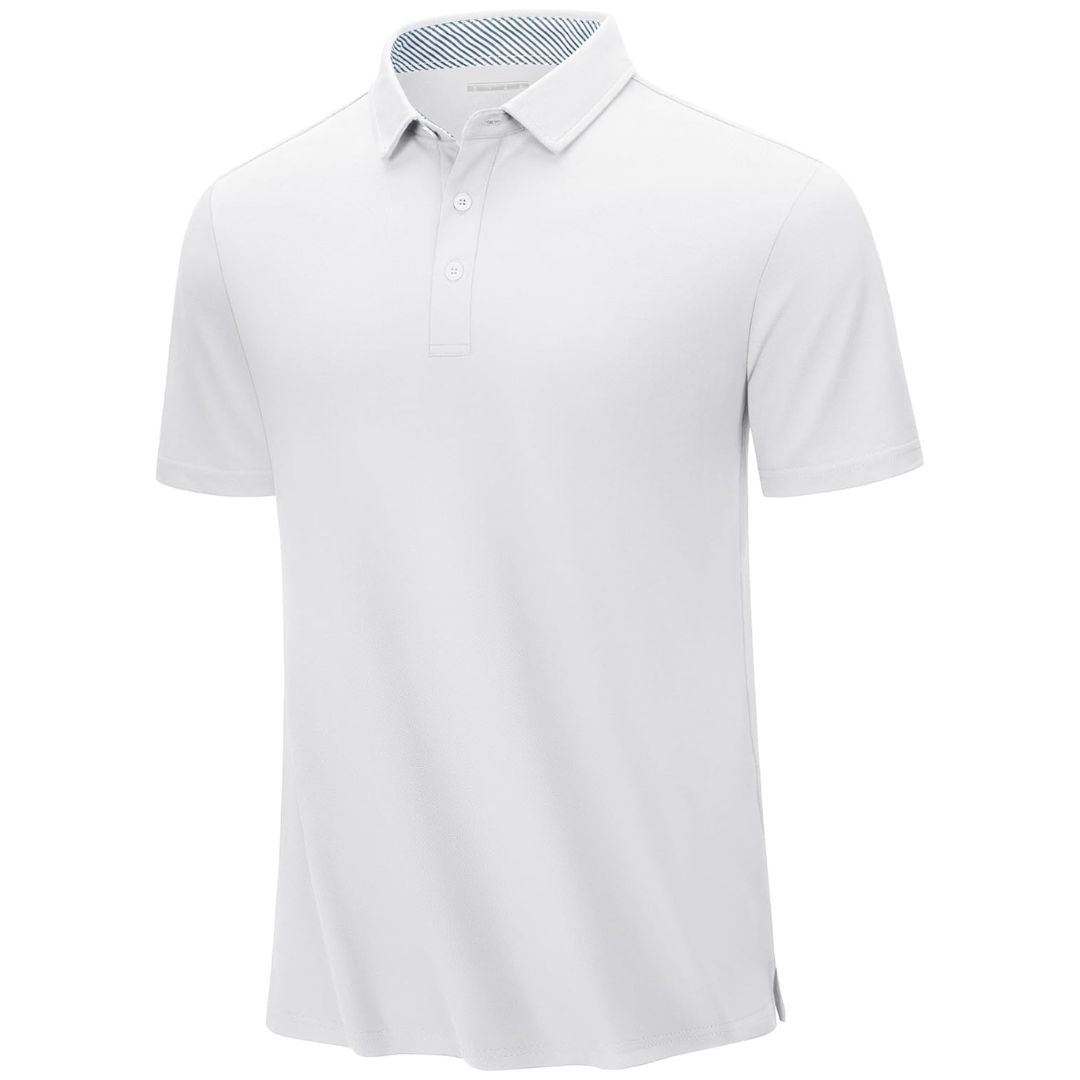 Men's classic fit cotton pique polo shirt, breathable moisture-wicking stretch fabric for active outdoor wear