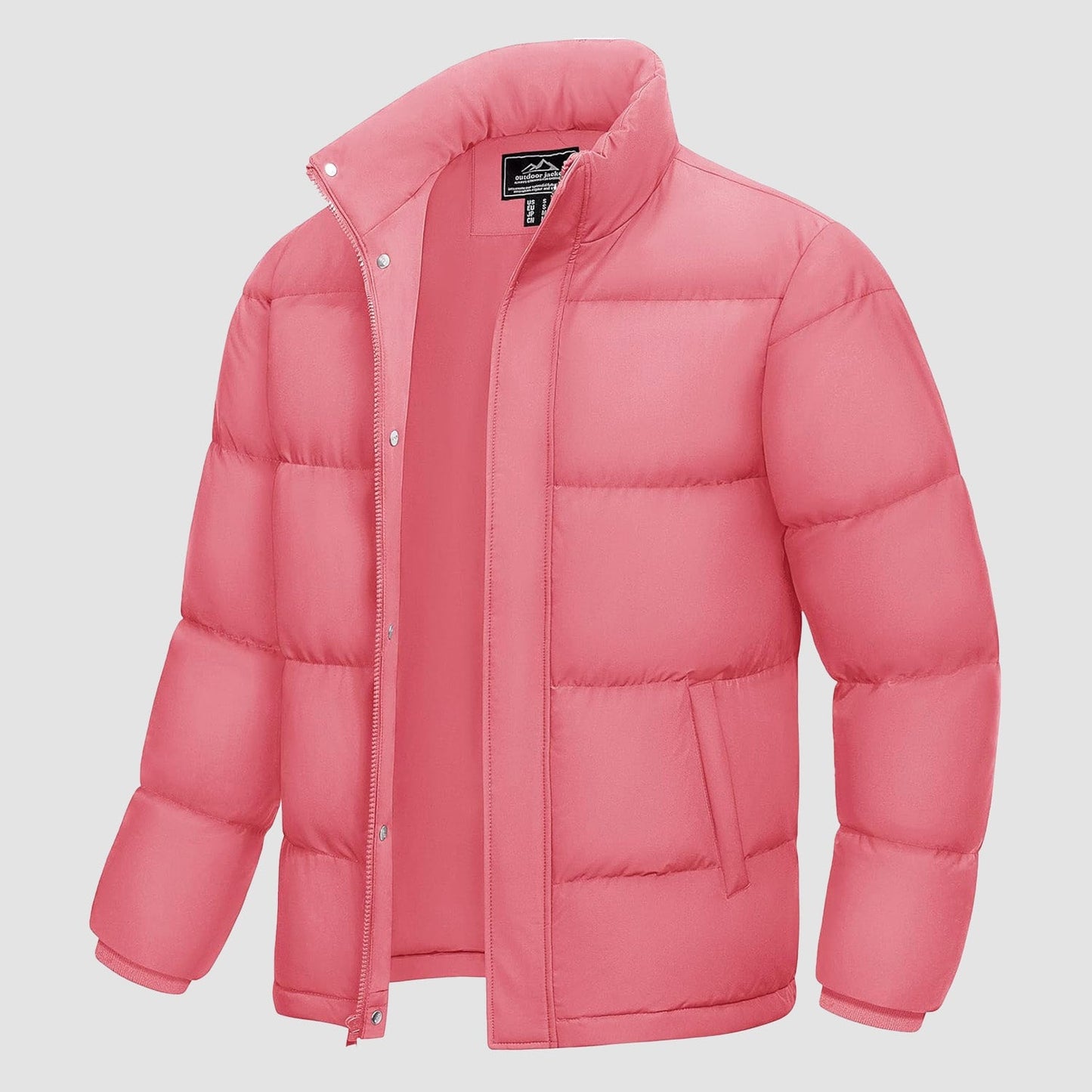 Men's water-resistant windproof down puffer jacket 85% duck down insulation lightweight warmth