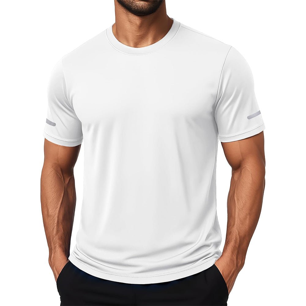 Men's UPF 50+ dry fit athletic t-shirt lightweight 4-way stretch sun protection training top