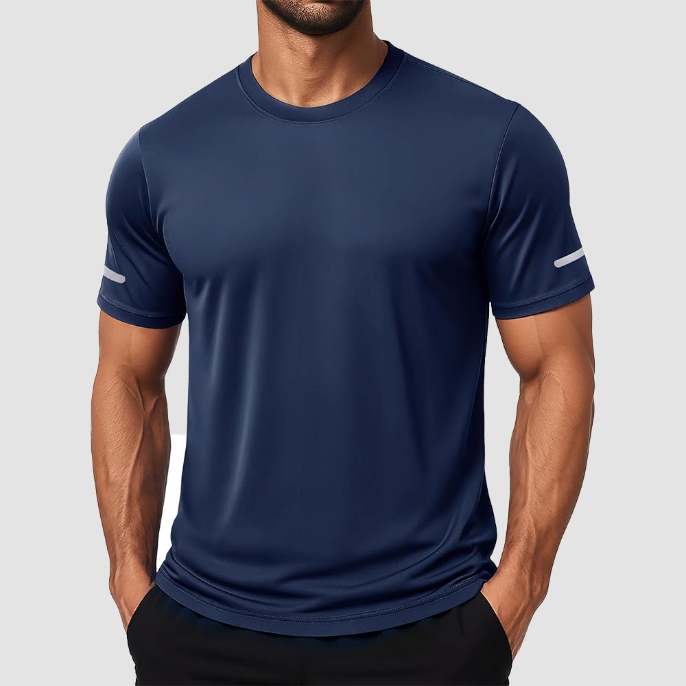 Men's UPF 50+ dry fit athletic t-shirt, lightweight 4-way stretch sun protection training tee