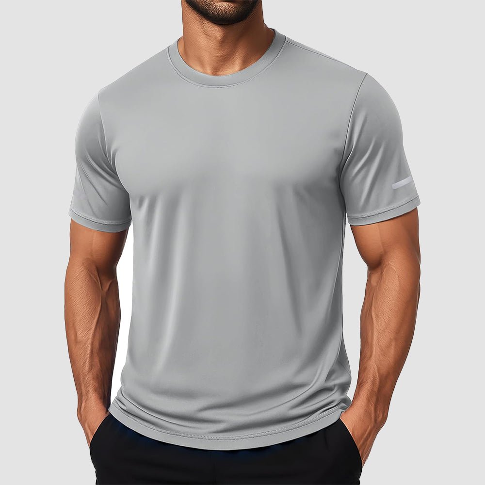 Men's UPF 50+ dry fit athletic t-shirt, lightweight 4-way stretch sun protection training top