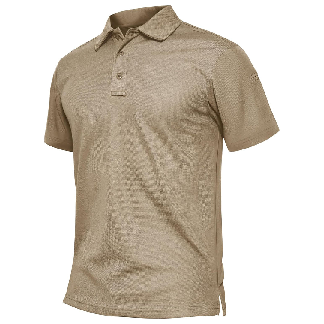 Men's dry fit UPF 50+ golf polo shirt moisture-wicking breathable pique performance workwear