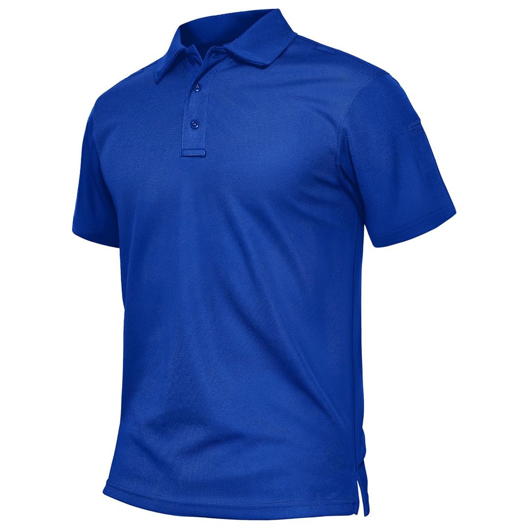 Men's dry fit UPF 50+ golf polo shirt moisture-wicking breathable pique performance workwear