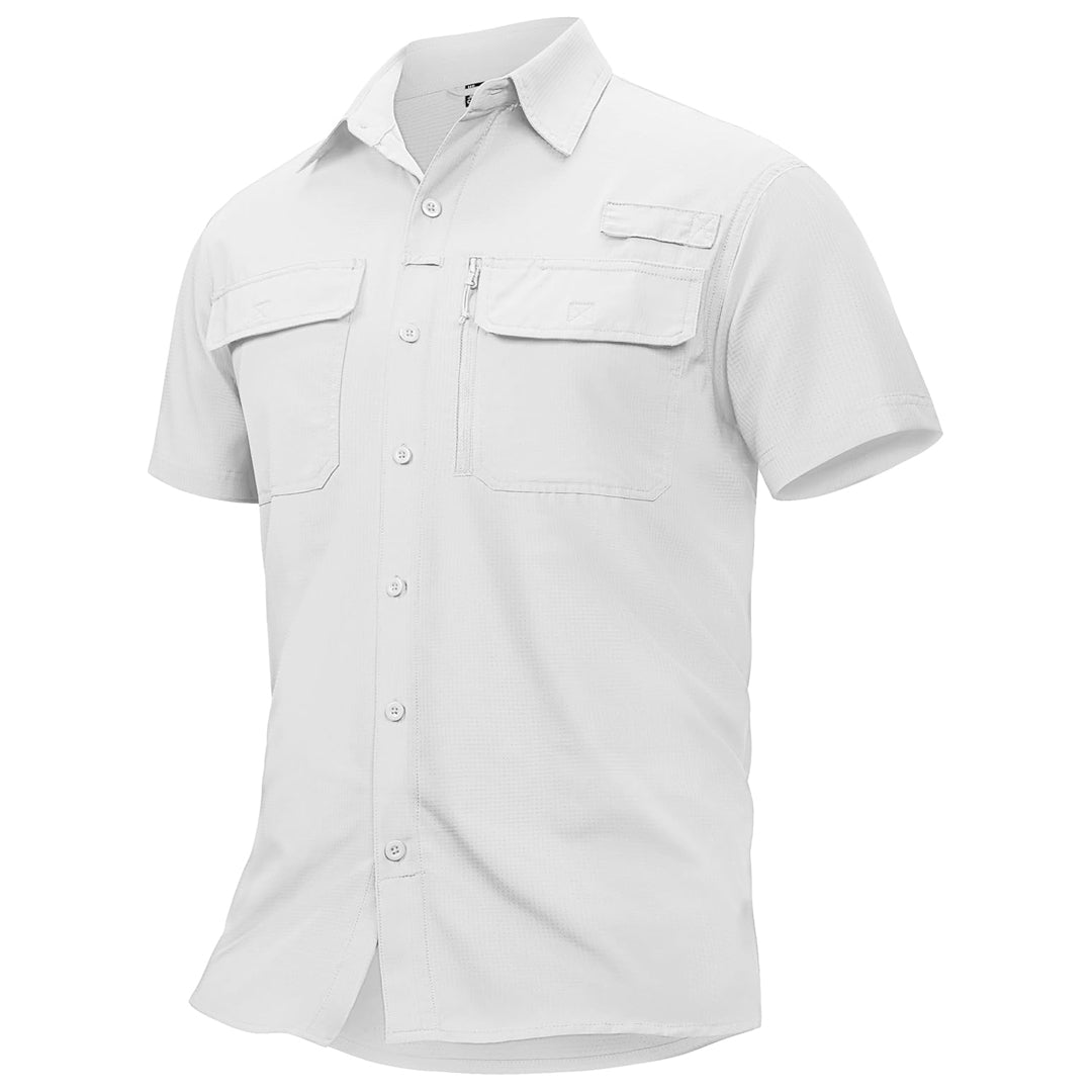 Men's lightweight UPF 50+ fishing shirt, ventilated moisture-wicking polyester for outdoor adventures