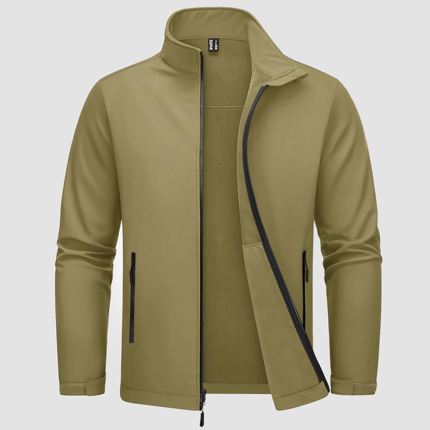 Men's fleece-lined softshell jacket waterproof windproof breathable outdoor winter coat