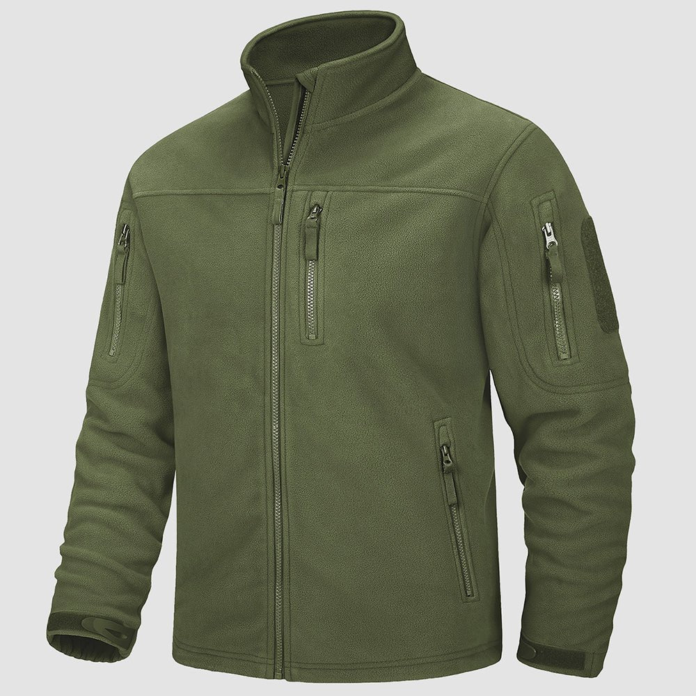 Men's windproof fleece tactical jacket stand collar military field coat warm polyester lining