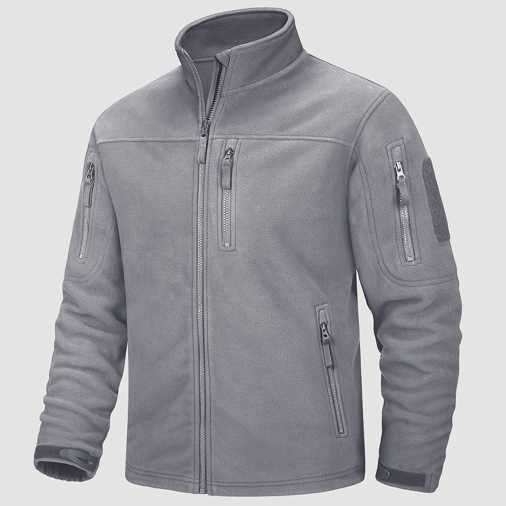 Men's windproof fleece tactical jacket stand collar military field coat warm polyester lining
