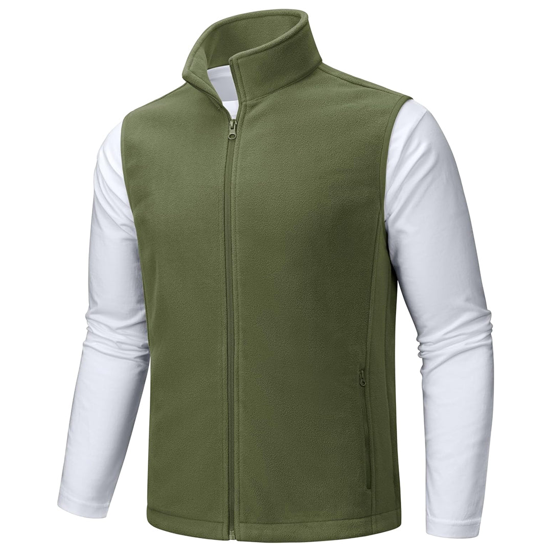 Men's sleeveless fleece vest hiking jacket waterproof windproof with nine pockets for outdoor winter use
