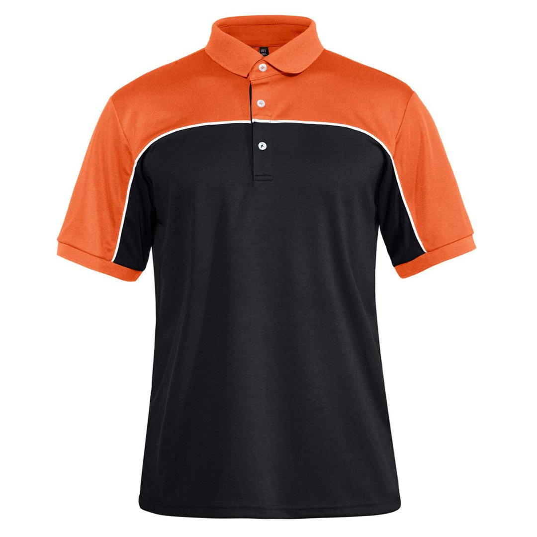 Men's golf polo shirt stand collar 3-button placket quick-dry lightweight breathable performance fit