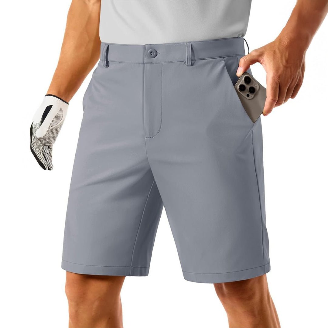 Men's lightweight golf shorts quick-dry stretch fabric 4-pocket flat-front moisture-wicking active wear