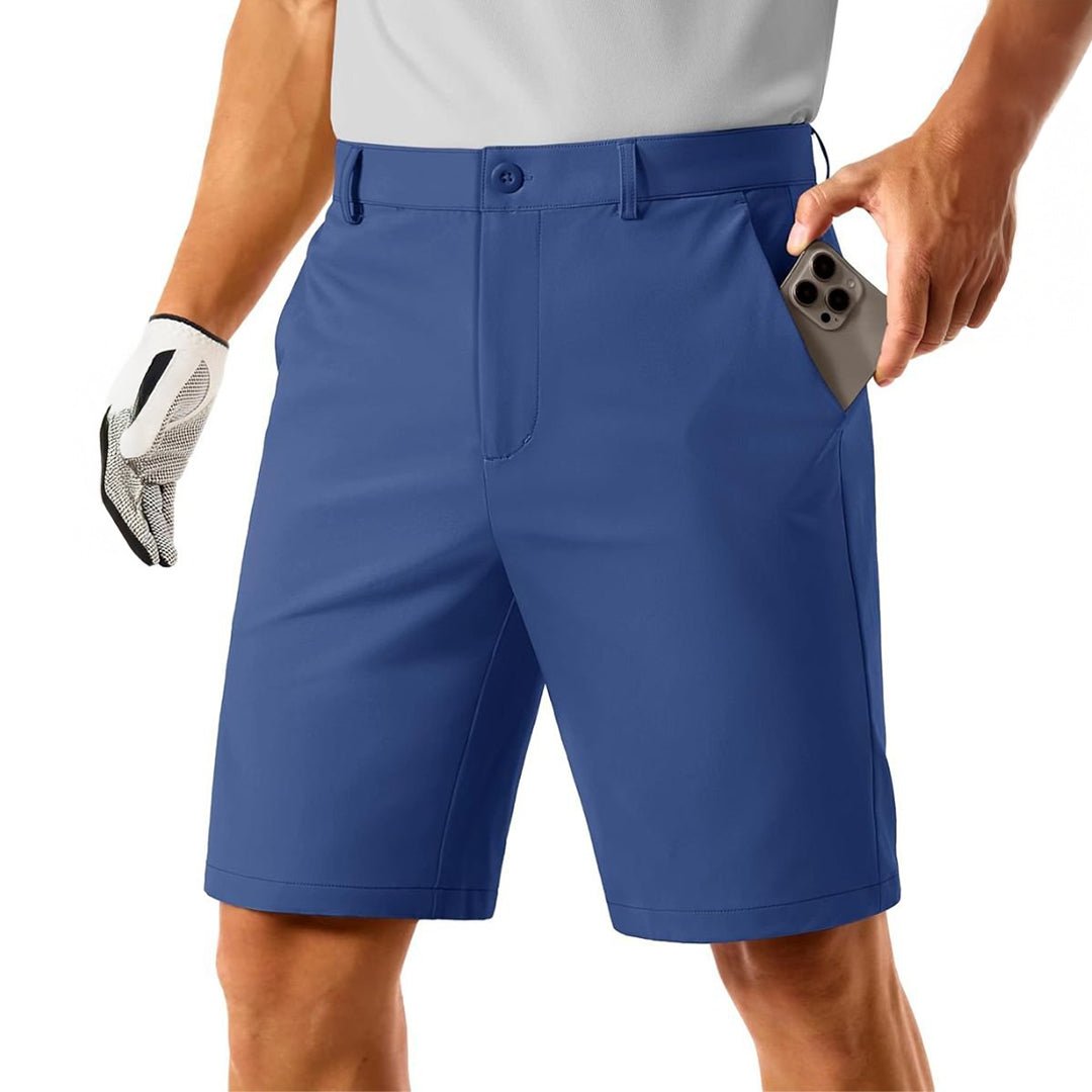 Men's lightweight golf shorts quick-dry stretch fabric 4-pocket flat-front moisture-wicking active wear