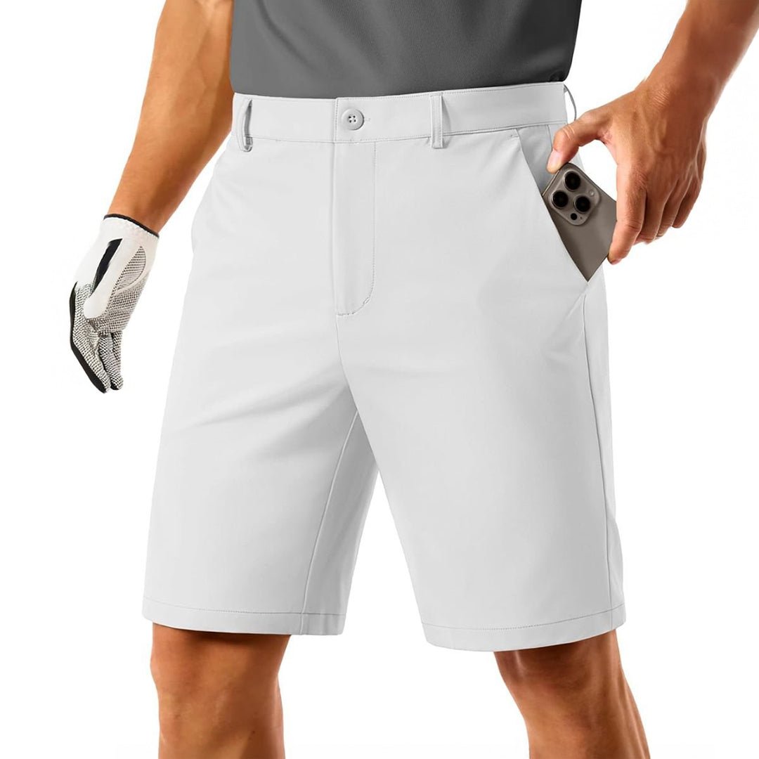 Men's lightweight golf shorts quick-dry stretch fabric 4-pocket flat-front moisture-wicking active wear