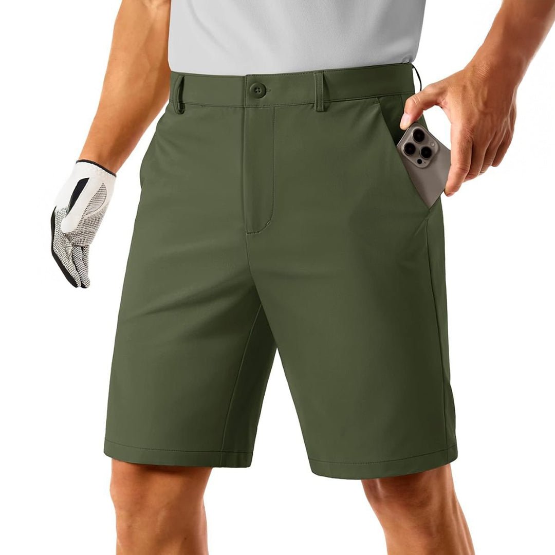 Men's golf shorts lightweight moisture-wicking stretch fabric flat-front 4-pocket active wear