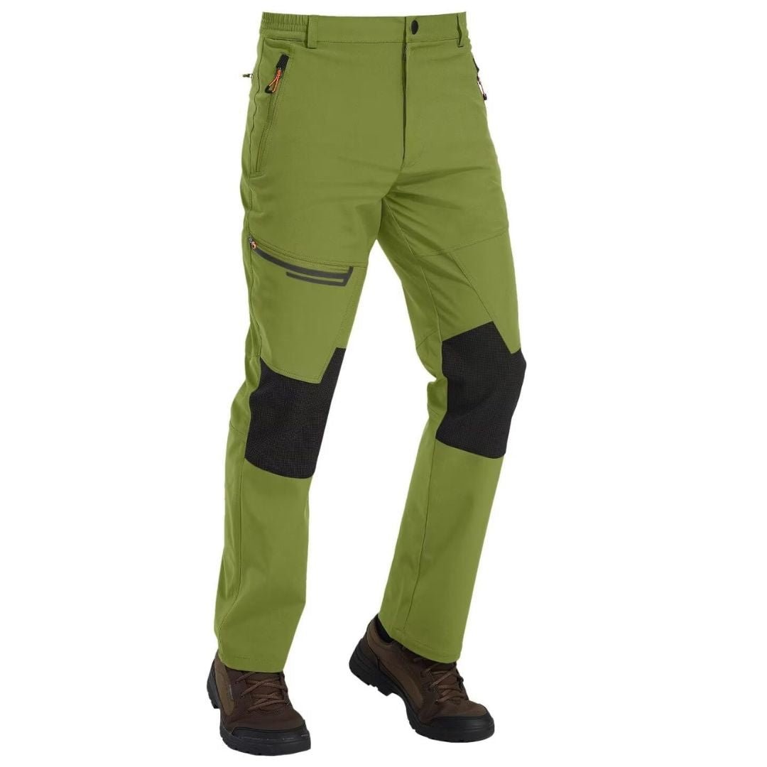 Men's fleece-lined windproof ski pants, water-resistant winter outdoor sports performance fit