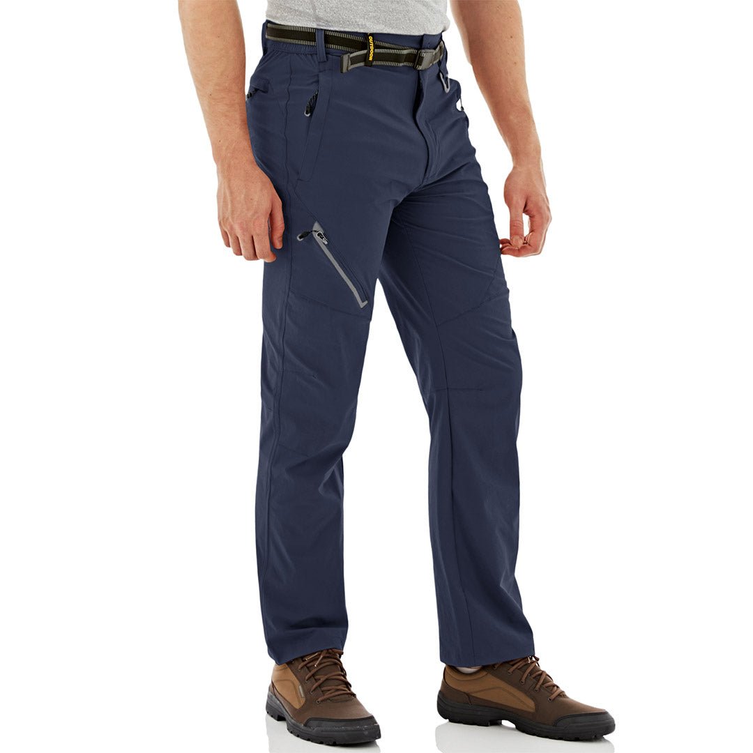 Men's lightweight ripstop hiking pants with UV protection, quick-dry stretch fabric, and water-repellent finish