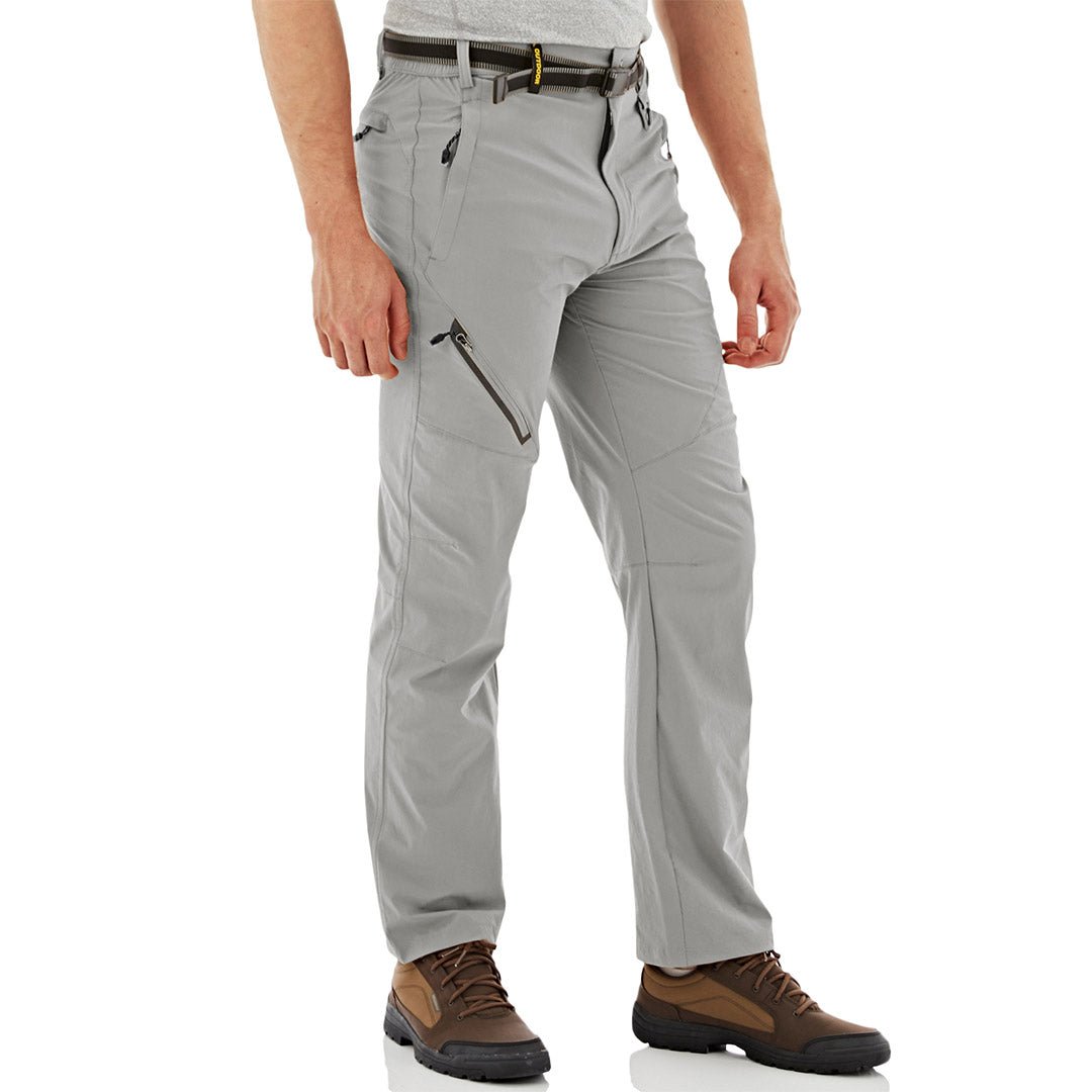 Men's lightweight ripstop hiking pants with UV protection, quick-dry breathable fabric, and water repellent finish