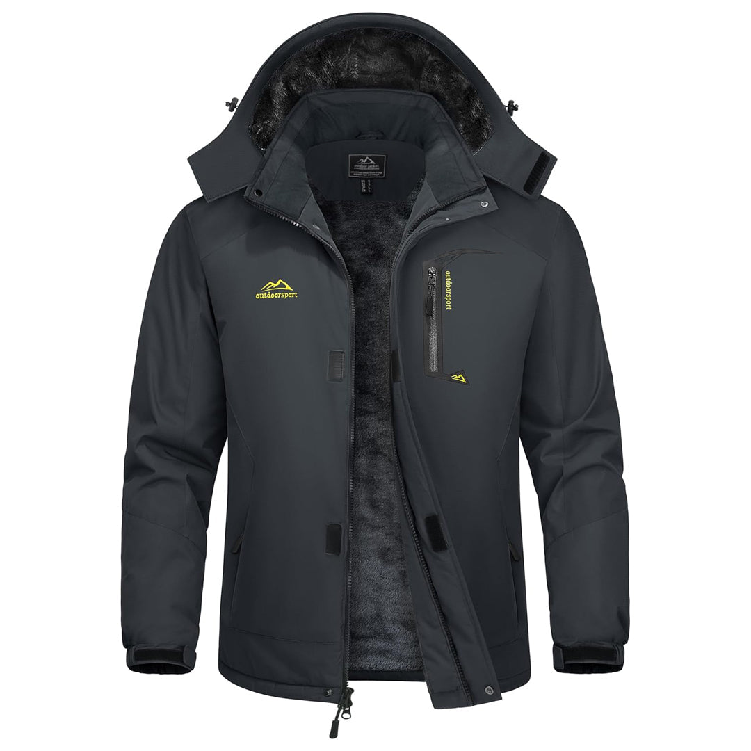 Men's insulated winter parka jacket windproof waterproof fleece lined ski snowboard cold weather coat