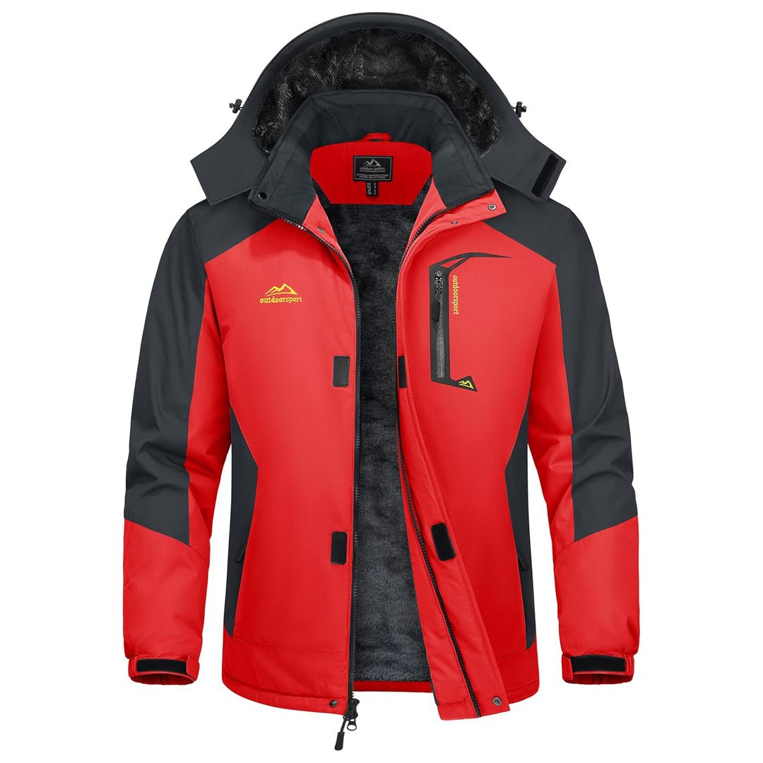 Men's insulated ski parka jacket windproof waterproof fleece-lined winter snowboard coat