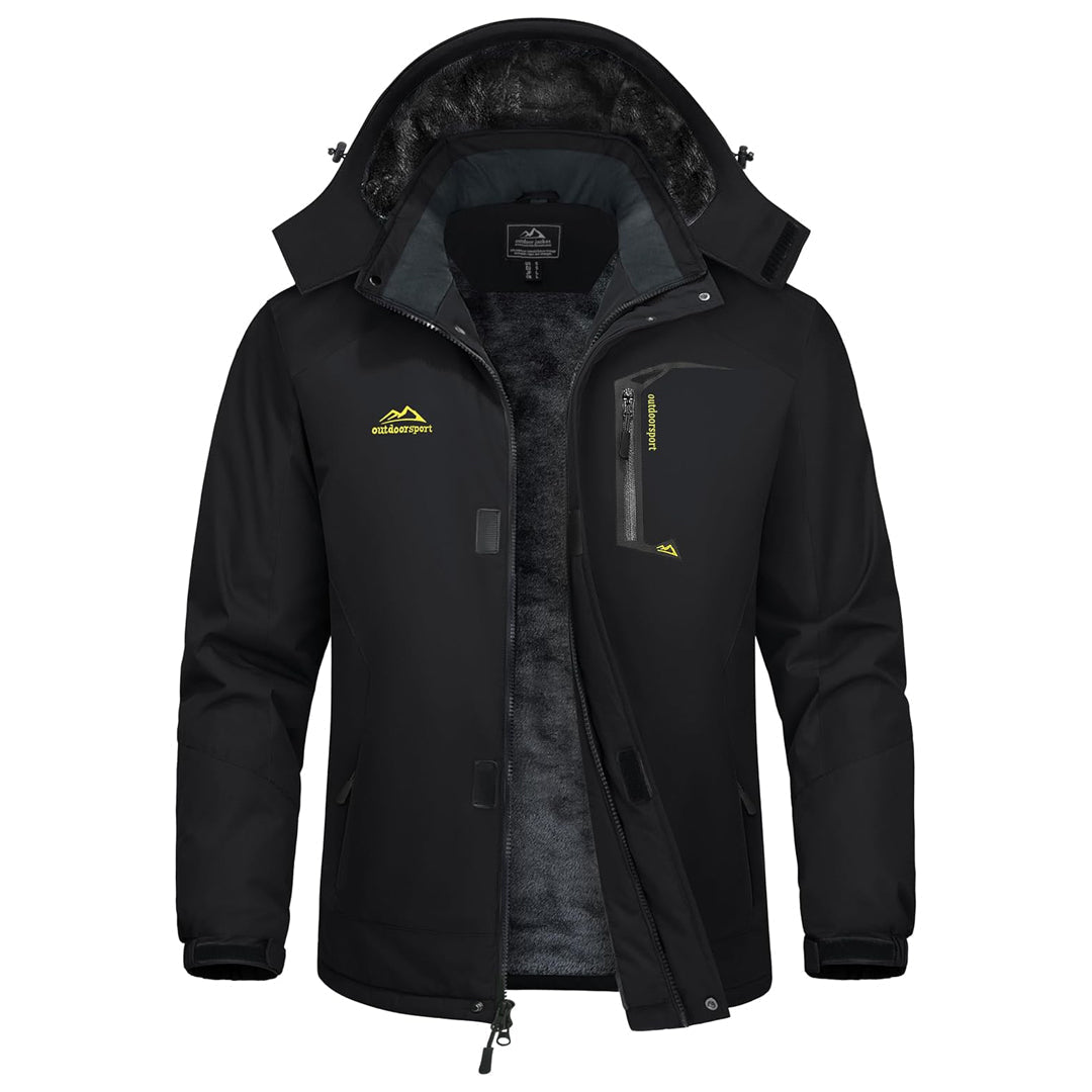 Men's insulated windproof waterproof ski parka jacket fleece-lined winter snowboard coat