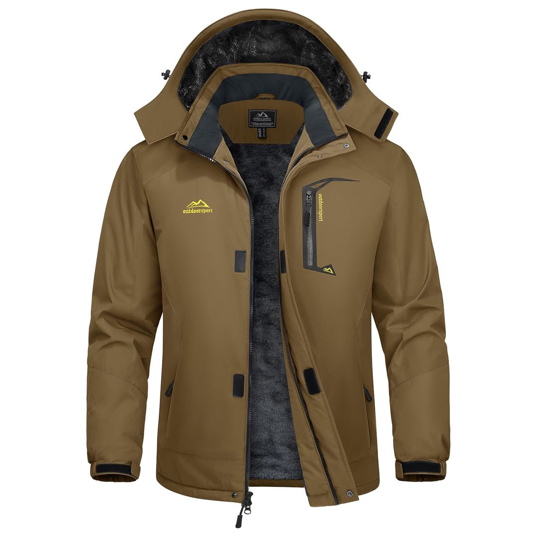 Men's insulated ski parka jacket navy blue windproof waterproof fleece-lined snowboard winter coat