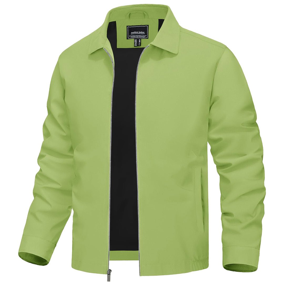 Men's lightweight windproof jacket water-repellent polyester shell slim fit for spring outdoor activities