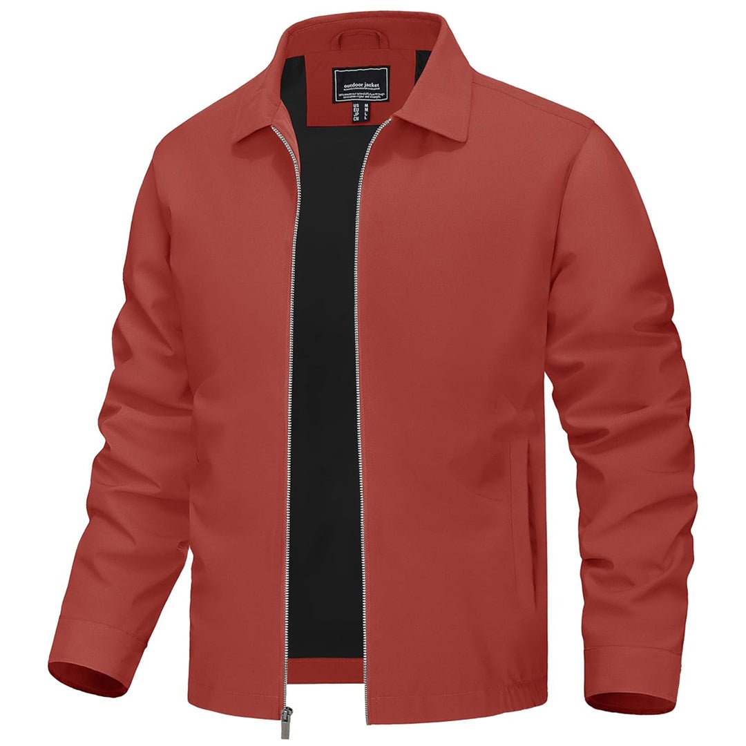 Men's lightweight windproof jacket water-repellent polyester shell slim fit for spring outdoor activities