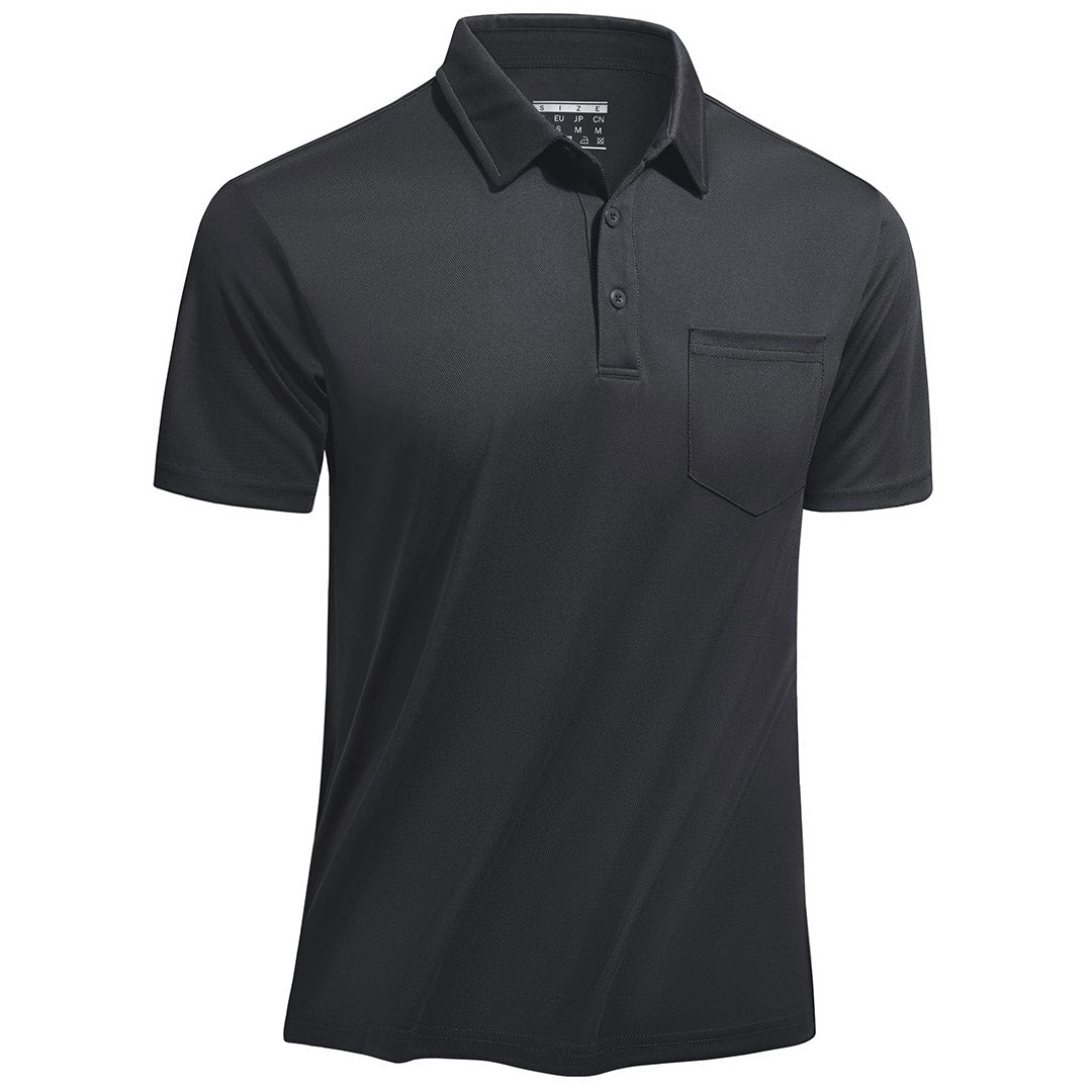 Men's lightweight hiking polo shirt, quick-dry breathable polyester, classic fit for outdoor adventures