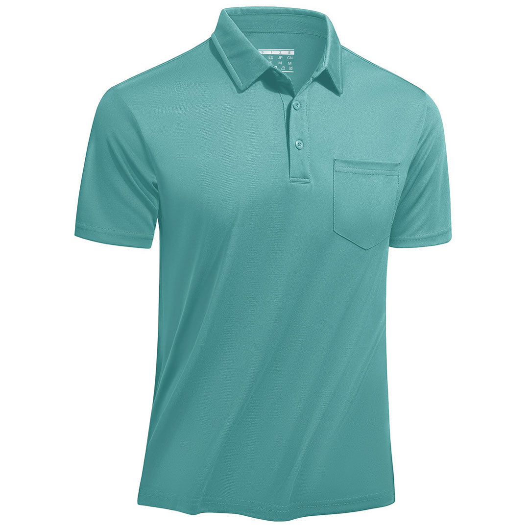 Men's lightweight hiking polo shirt, quick-dry breathable polyester, classic fit for outdoor adventures