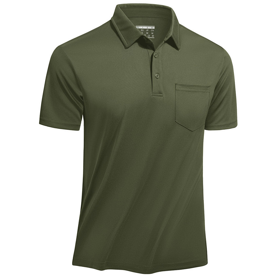 Men's lightweight quick-dry hiking polo shirt breathable moisture-wicking outdoor performance fit