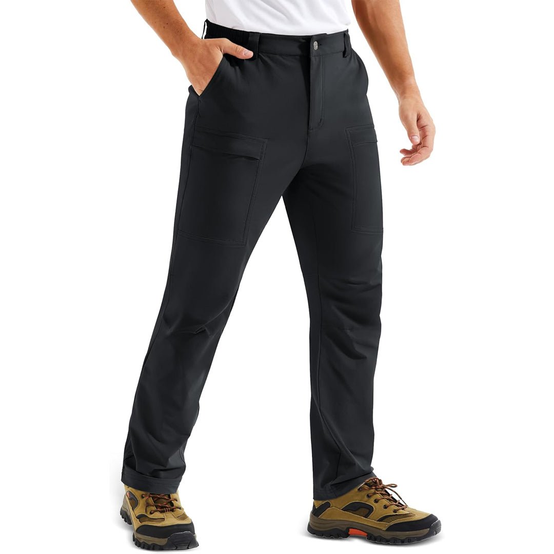 Men's lightweight quick-dry hiking pants, khaki ripstop nylon, slim fit, 7-pocket outdoor design
