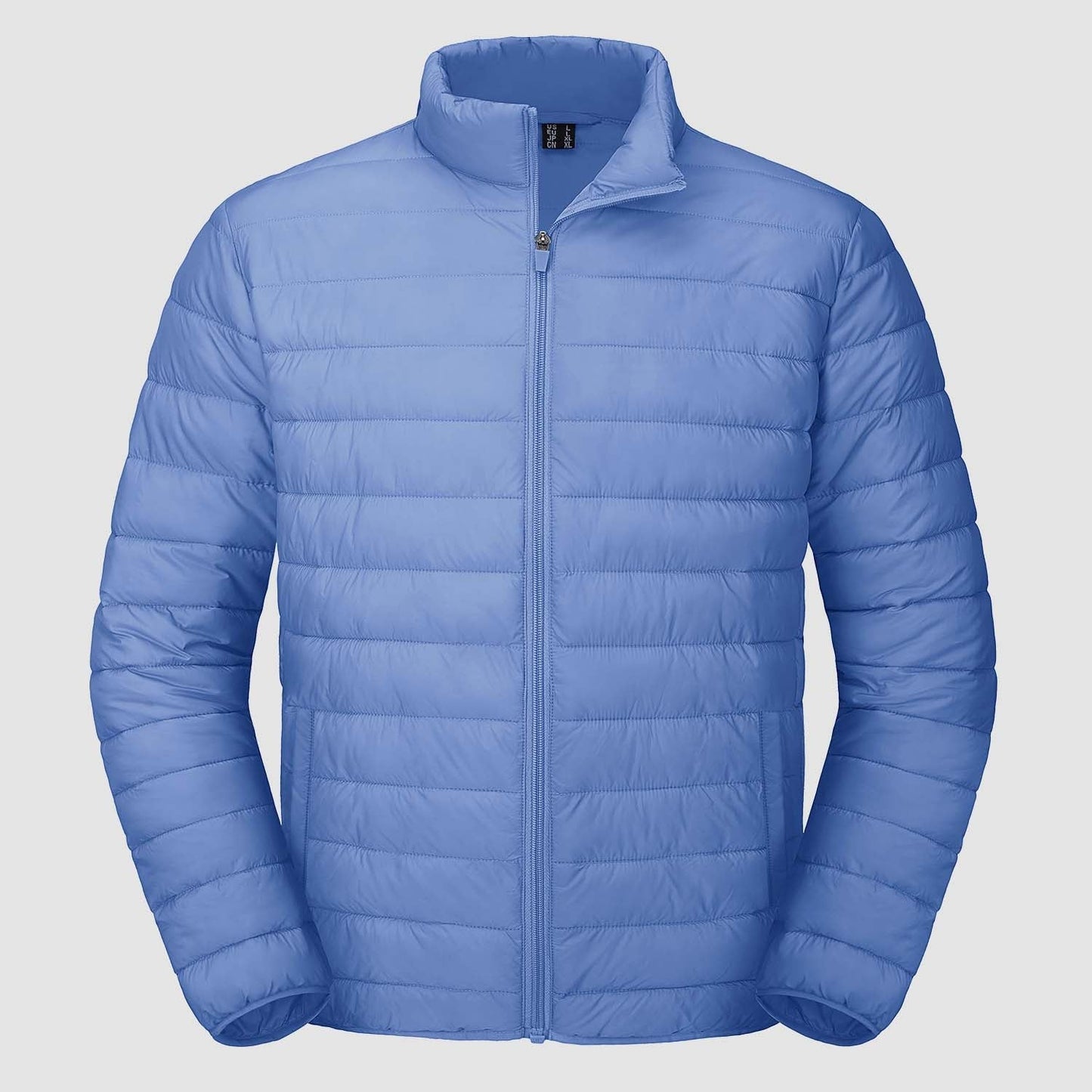 Men's lightweight navy puffer jacket water-repellent packable windbreaker with ultra-light insulation
