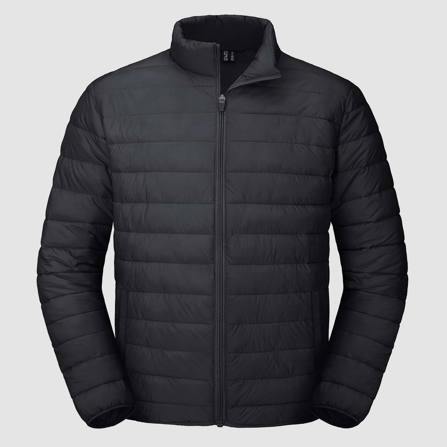 Men's lightweight navy puffer jacket water-repellent packable windbreaker with ultra-light insulation