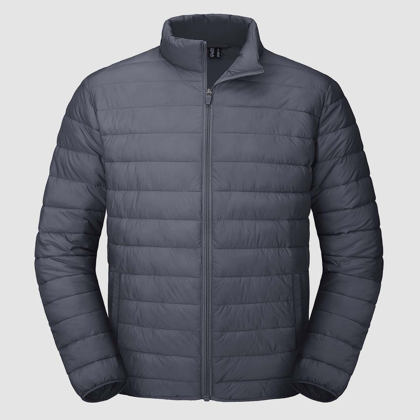 Men's navy lightweight packable puffer jacket water-repellent windbreaker with ultra-light insulation