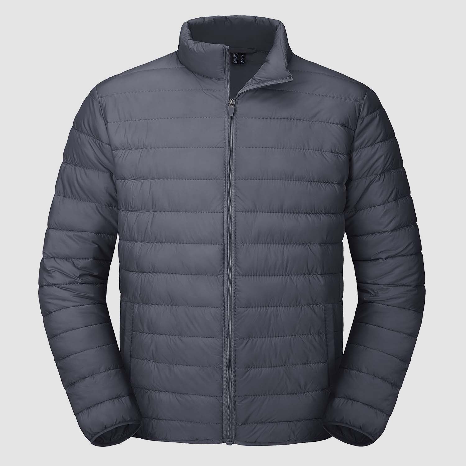 Men's navy lightweight packable puffer jacket water-repellent windbreaker with ultra-light insulation