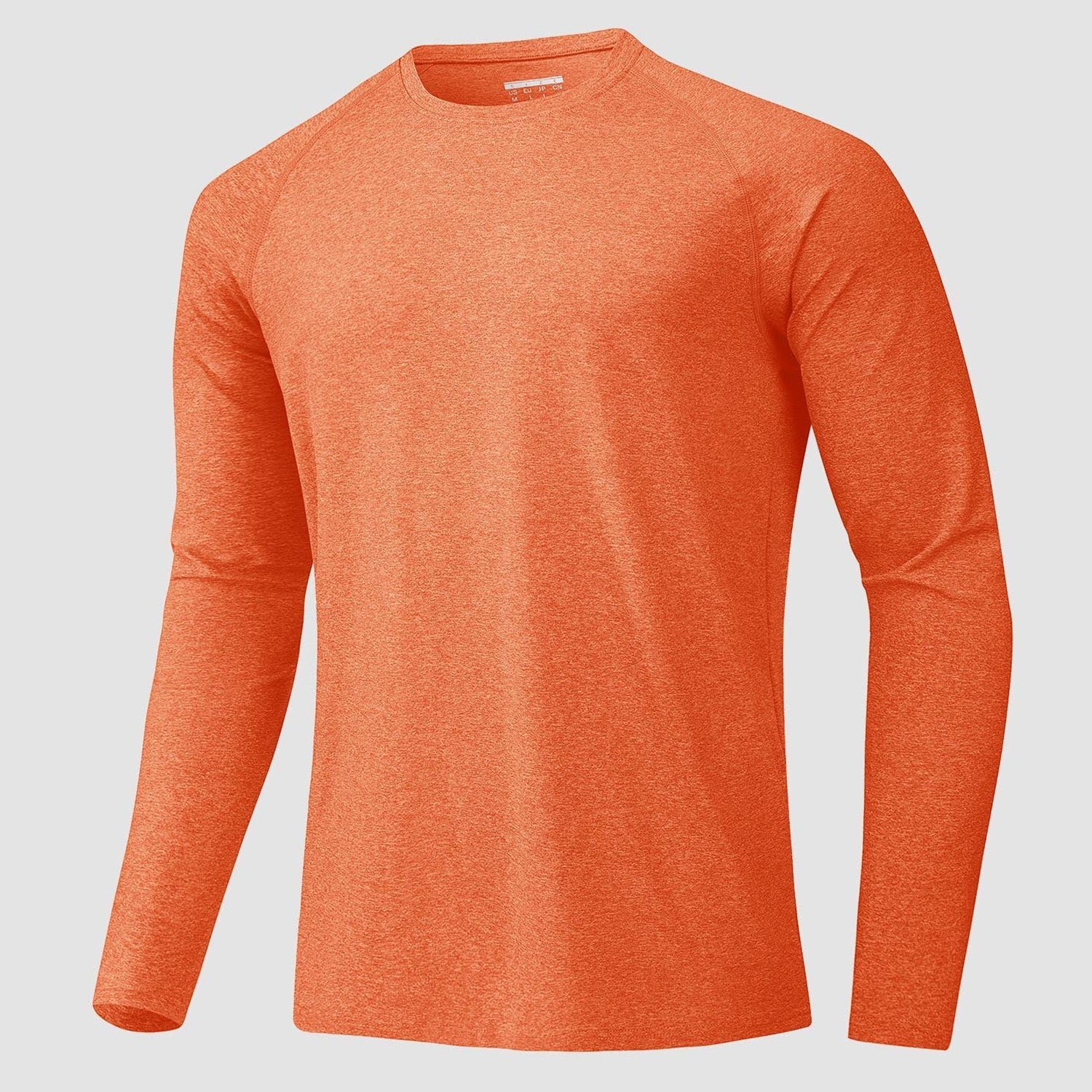 Men's UPF 50+ long sleeve athletic shirt, quick-dry moisture-wicking performance tee for outdoor sports