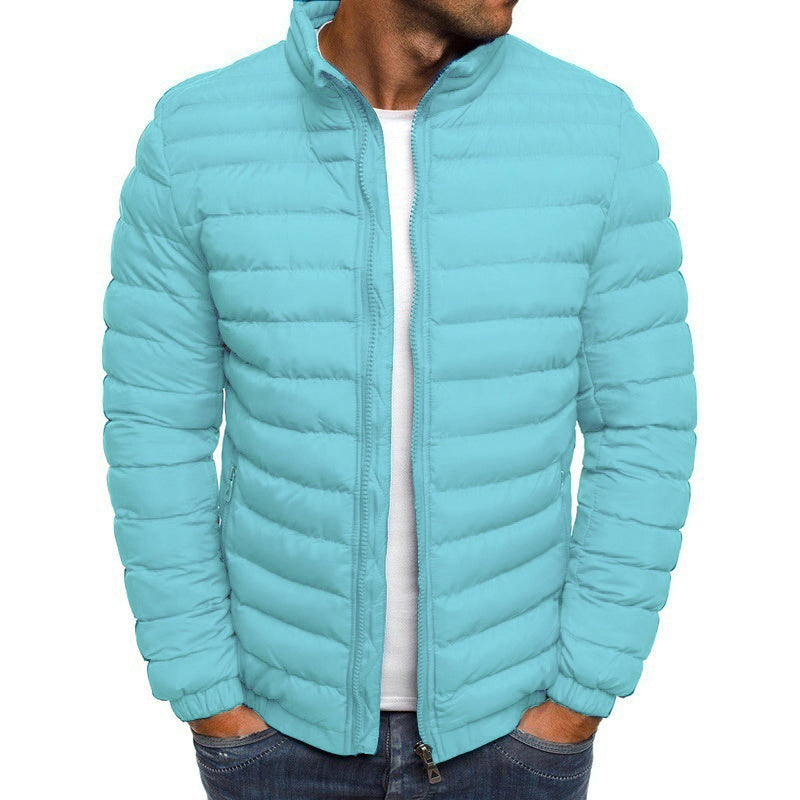 Men's luxury black down puffer jacket slim fit with premium insulation for urban winter style