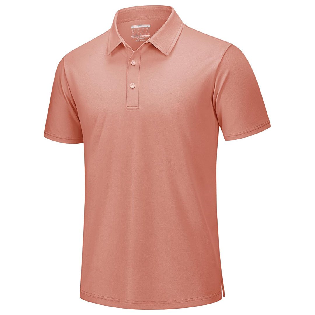 Men's white pique polo shirt slim fit cooling technology breathable cotton blend for golfers