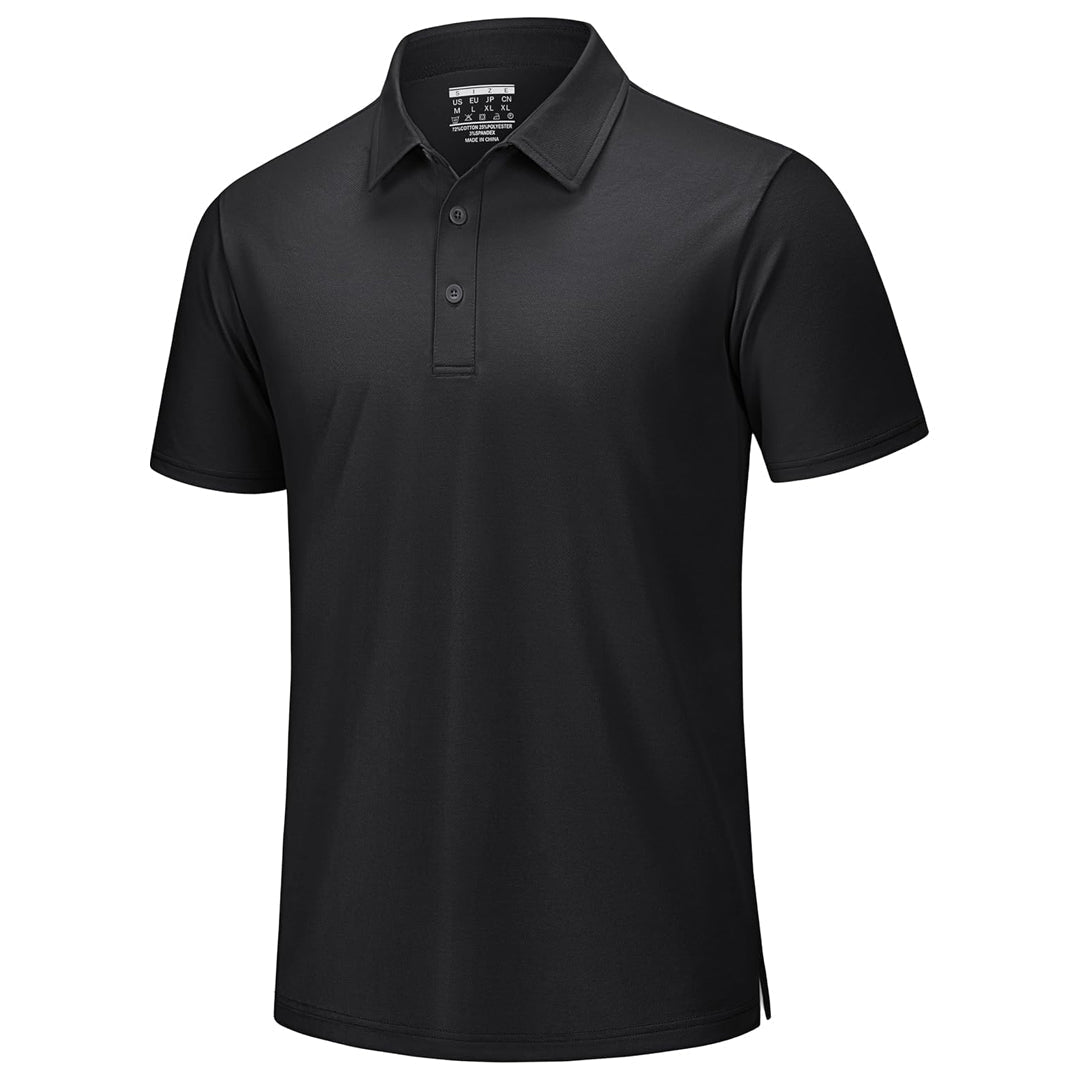 Men's white pique polo shirt with cooling technology, breathable cotton blend, and slim golf fit