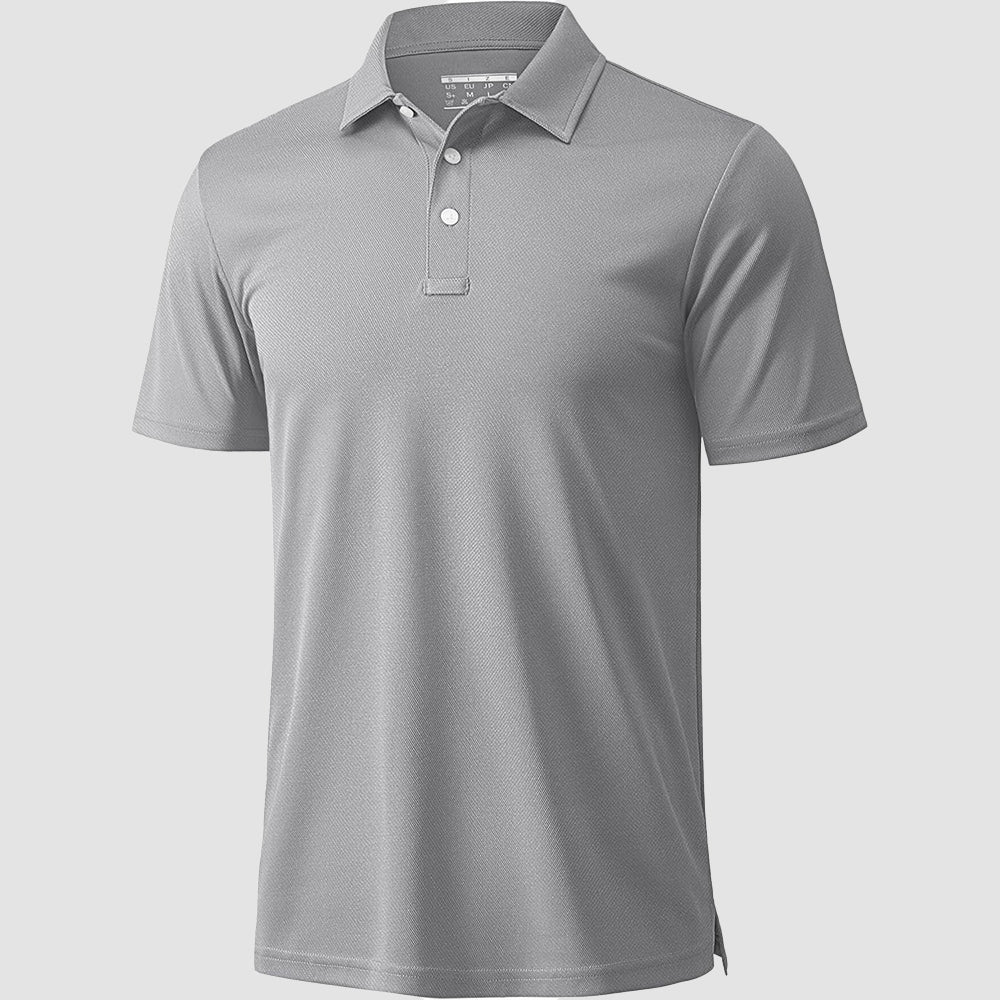 Men's quick-dry golf polo shirt breathable moisture-wicking short sleeve performance top