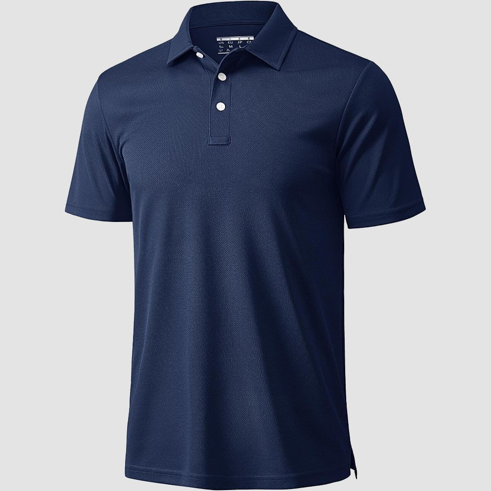 Men's quick-dry golf polo shirt breathable moisture-wicking short sleeve performance top