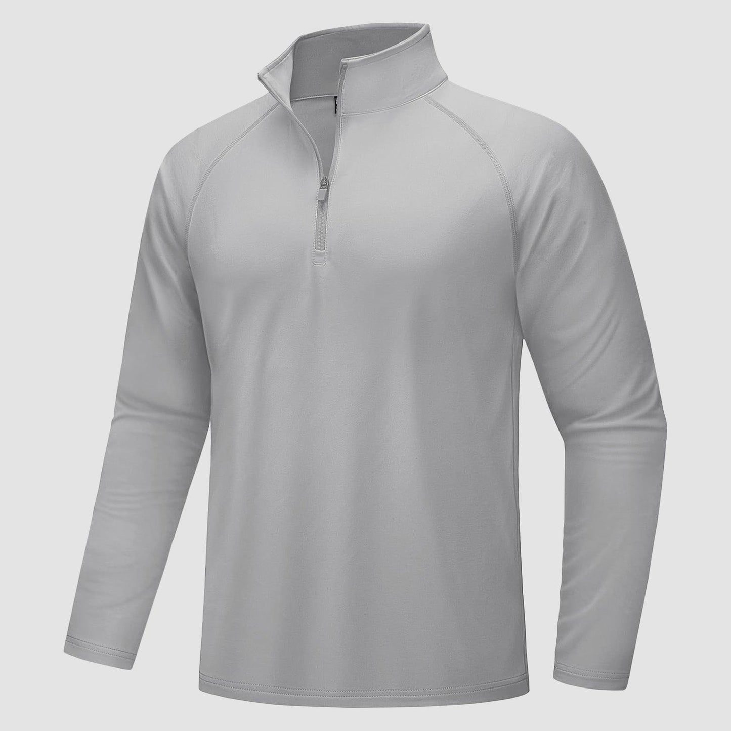 Men's fleece-lined quarter zip pullover sweatshirt, lightweight moisture-wicking 4-way stretch athletic layer