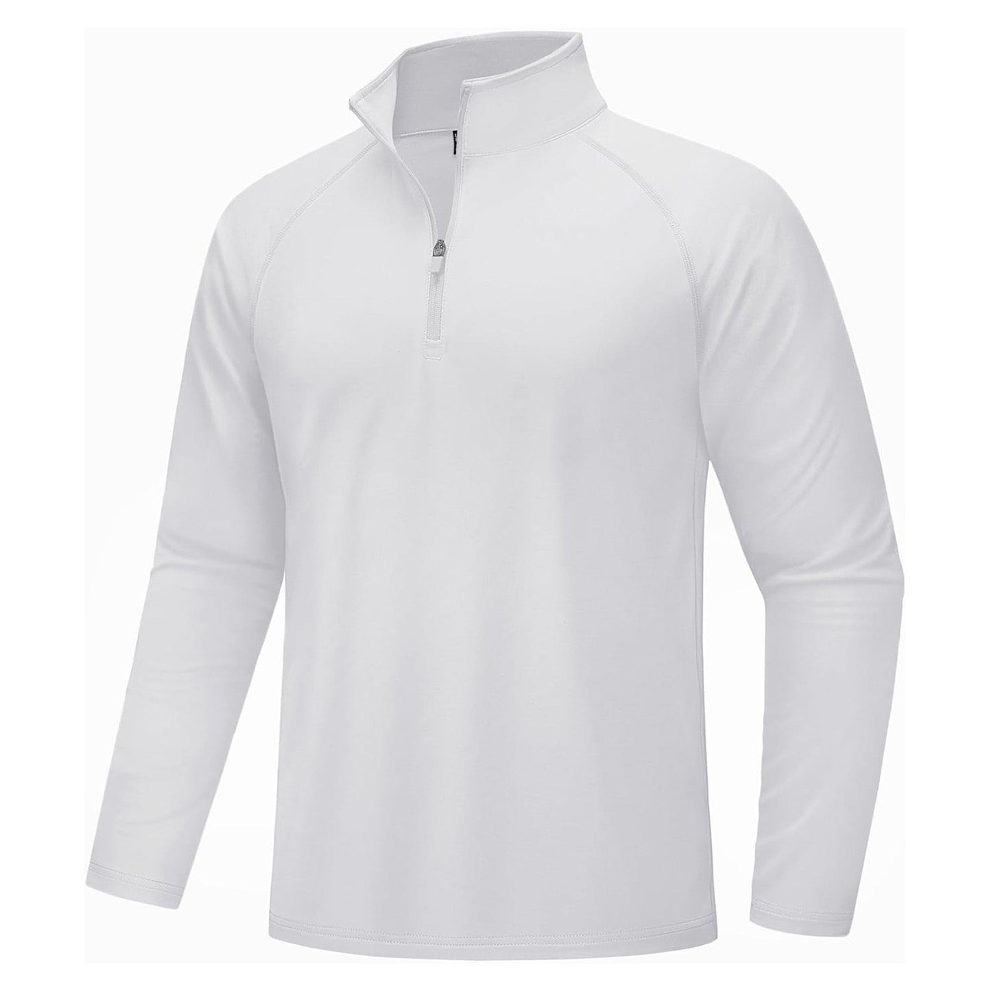 Men's fleece-lined quarter zip pullover sweatshirt, lightweight moisture-wicking 4-way stretch athletic fit