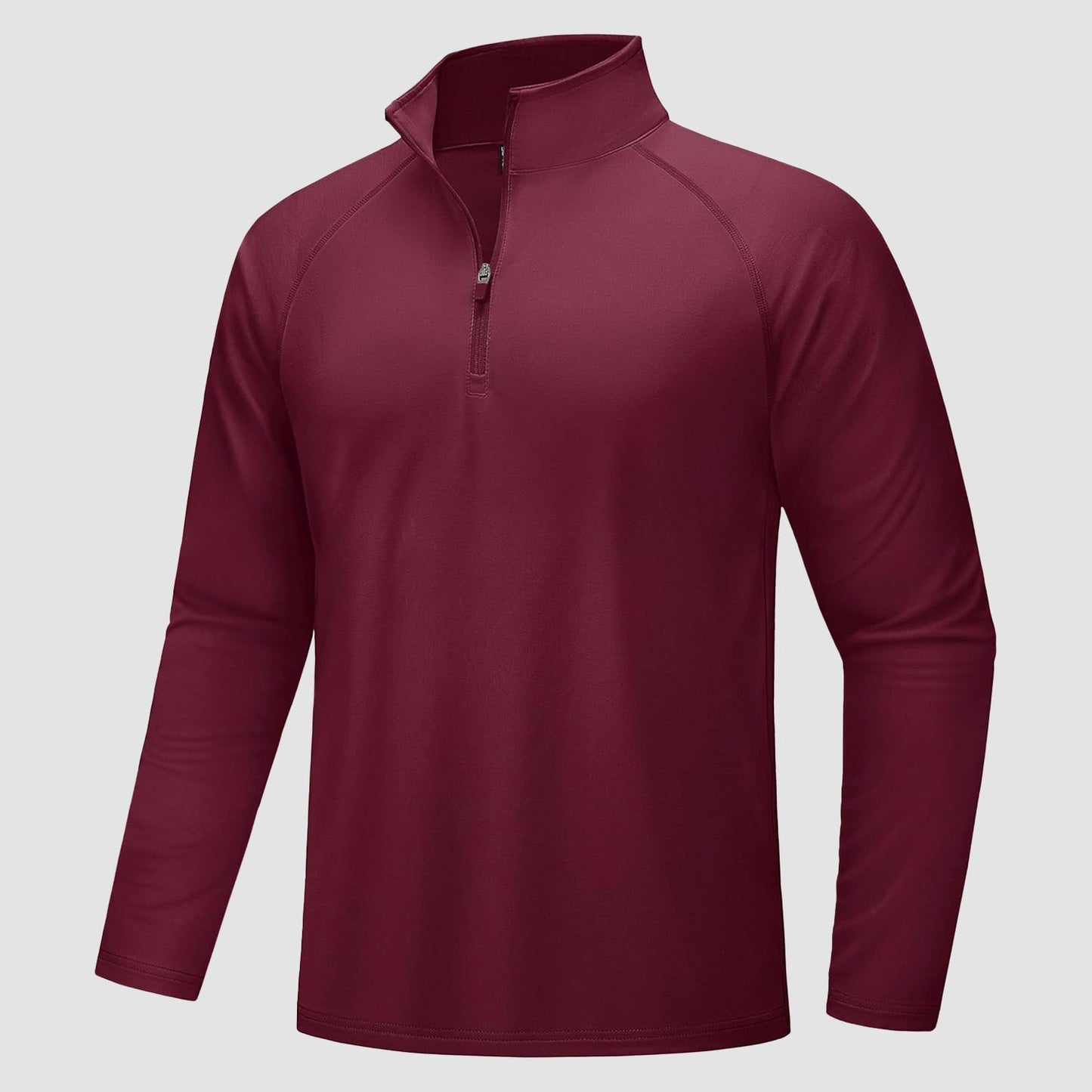 Men's fleece-lined quarter zip pullover sweatshirt, moisture-wicking 4-way stretch athletic fit