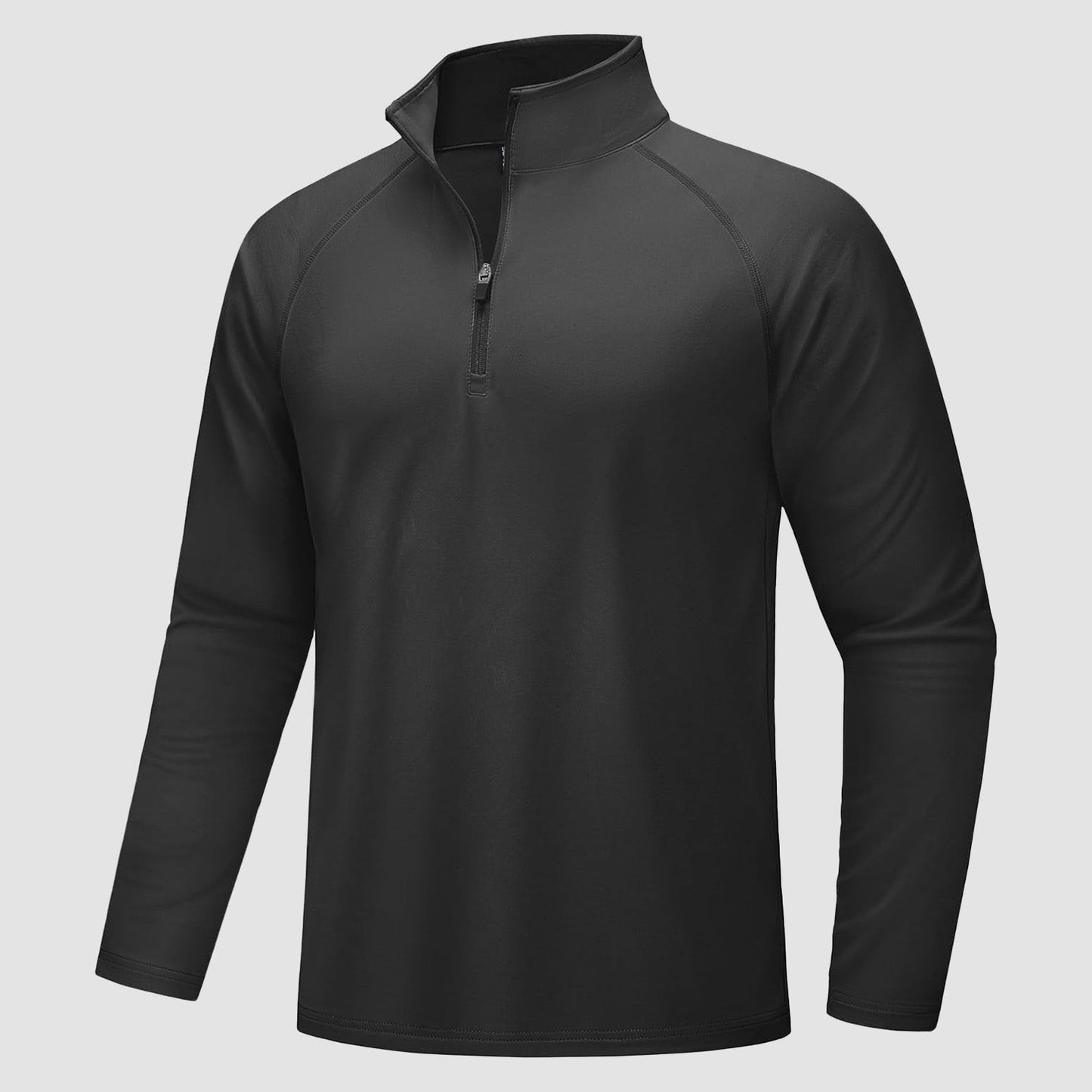 Men's fleece-lined quarter zip pullover sweatshirt, moisture-wicking 4-way stretch athletic layer