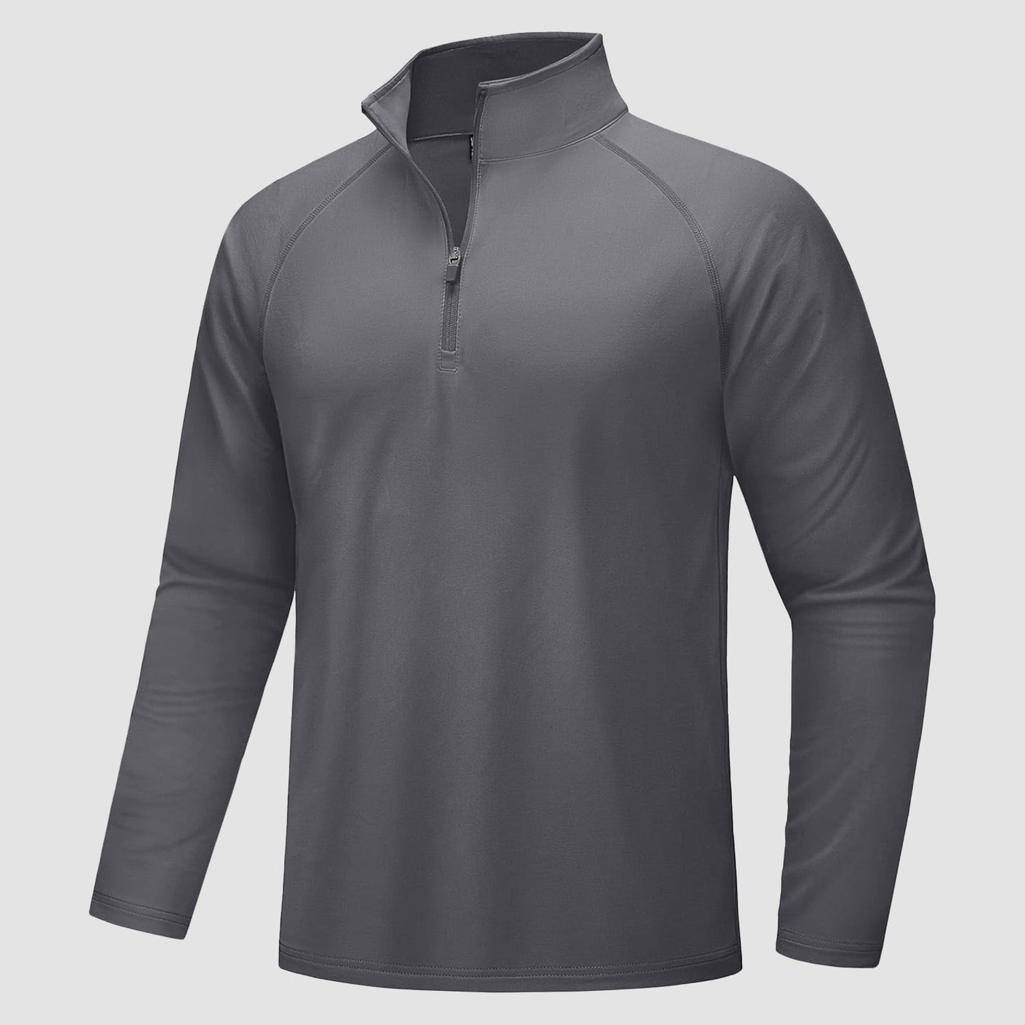 Men's fleece-lined quarter zip pullover sweatshirt, moisture-wicking 4-way stretch cold weather athletic layer