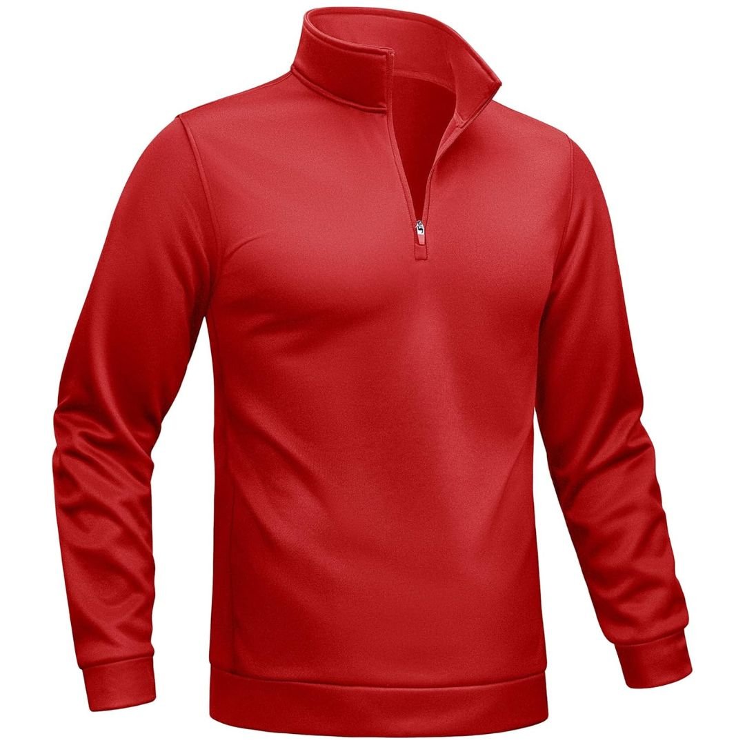 Men's lightweight fleece-lined quarter zip pullover sweatshirt for outdoor adventures, versatile everyday wear