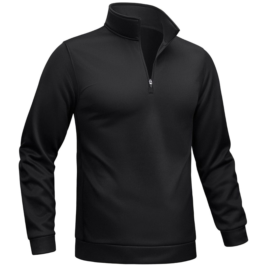 Men's lightweight fleece-lined quarter zip pullover sweatshirt, versatile outdoor layer in classic fit