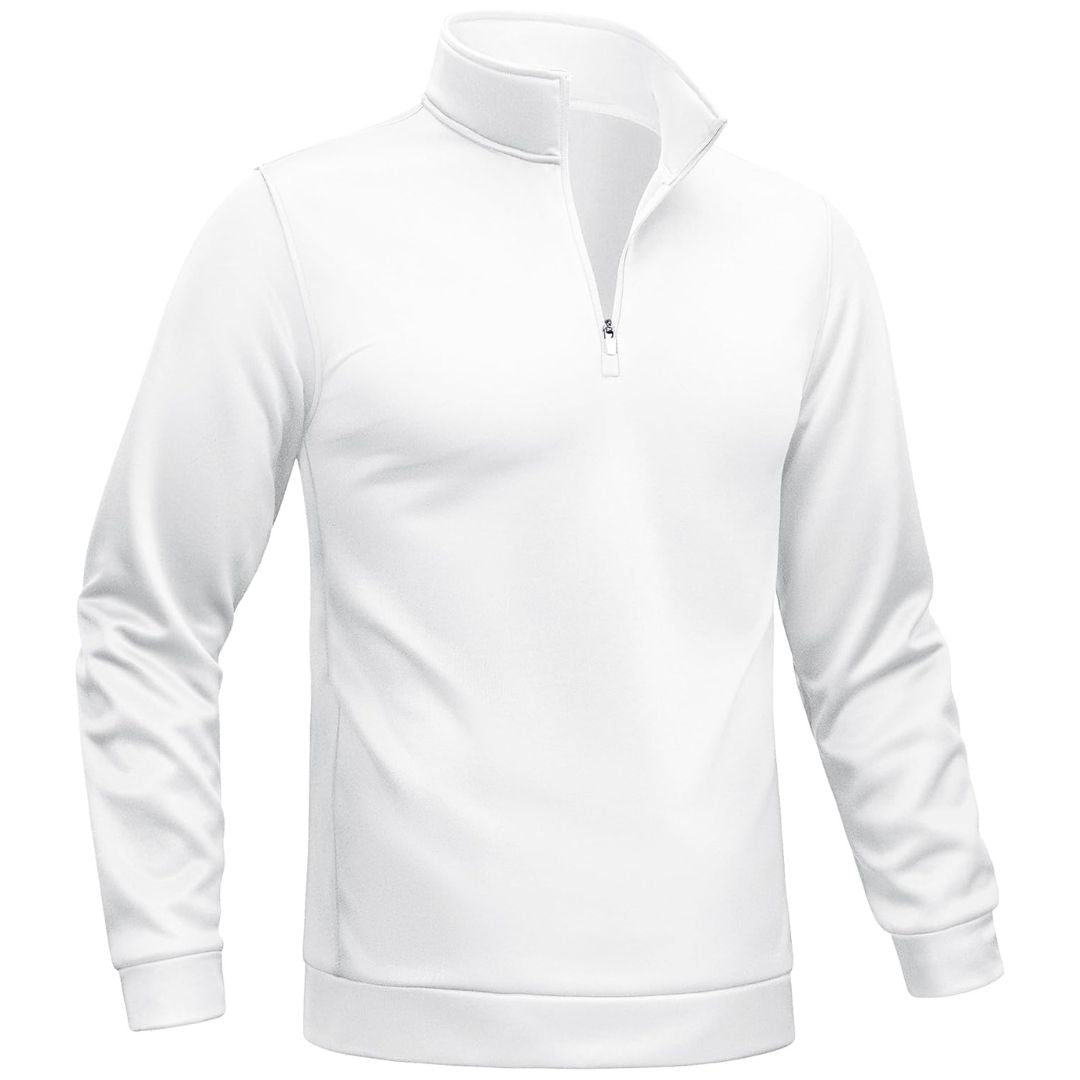 Men's lightweight fleece-lined quarter zip pullover sweatshirt in versatile outdoor style