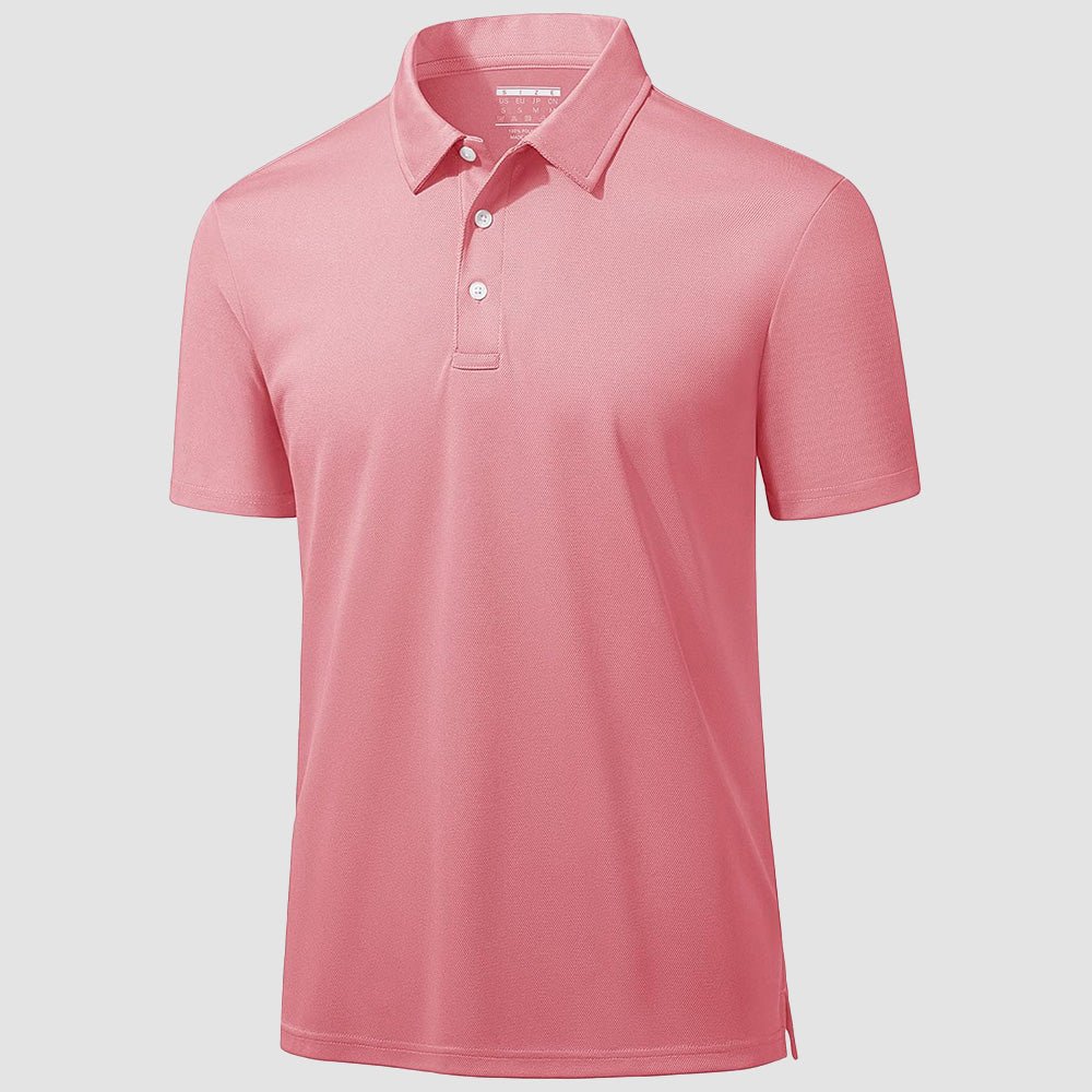 Men's lightweight golf polo shirt quick-dry moisture-wicking breathable fabric classic fit active wear
