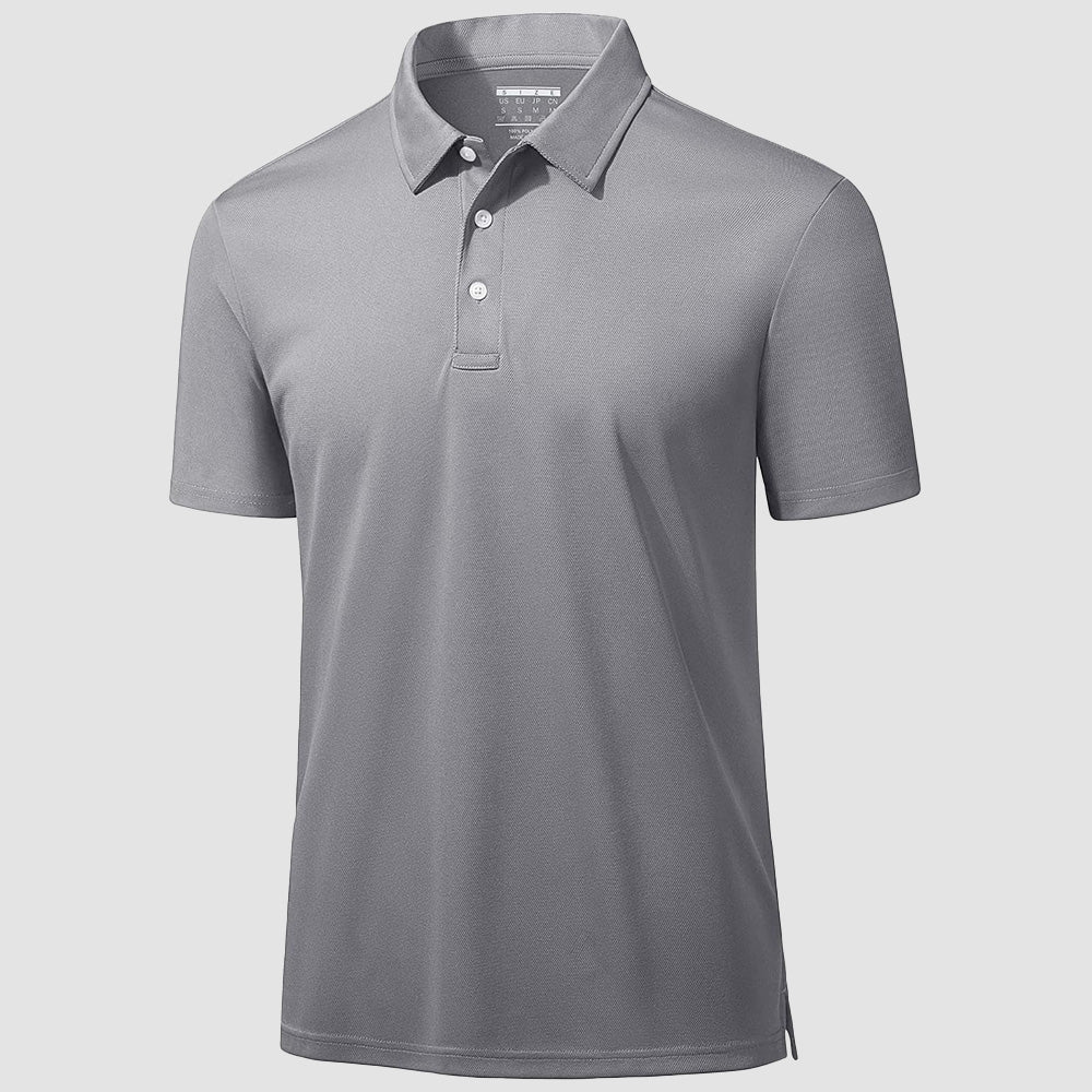 Men's quick dry golf polo shirt lightweight breathable moisture wicking classic fit for active players